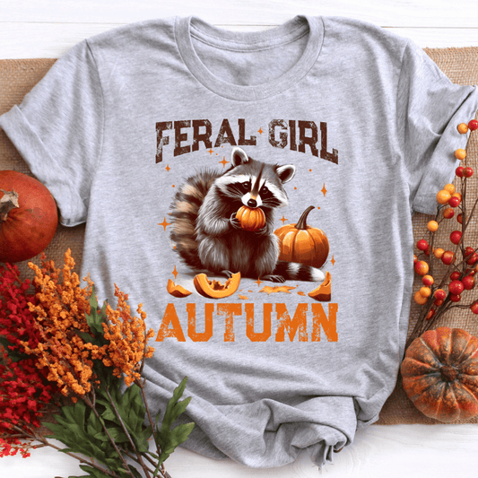 Feral Girl Autumn Racoon Shirt