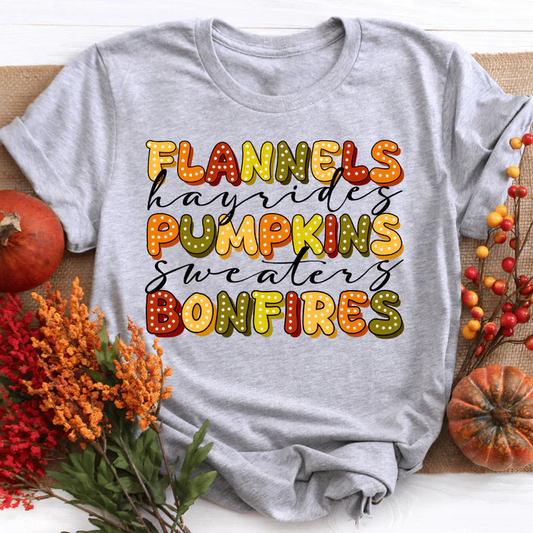 Flannels, Pumpkins, Bonfires Tee