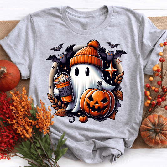 Graphic Ghost Pumpkins Fall Shirt