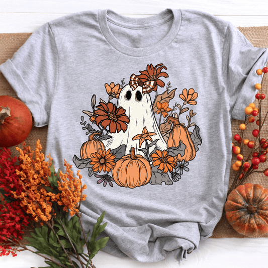 Graphic Ghost Pumpkins Fall Shirt