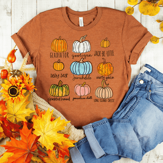 Pumpkin Varieties Fall Shirt