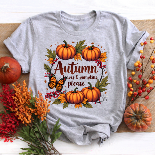 Autumn Leaves & Pumpkin Please Tee