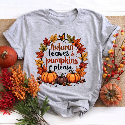 Autumn Leaves & Pumpkin Please Tee