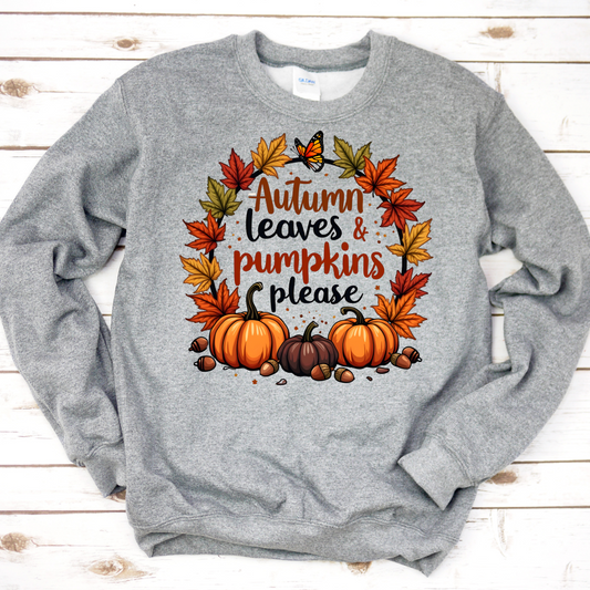 Autumn Leaves & Pumpkin Please Sweatshirt