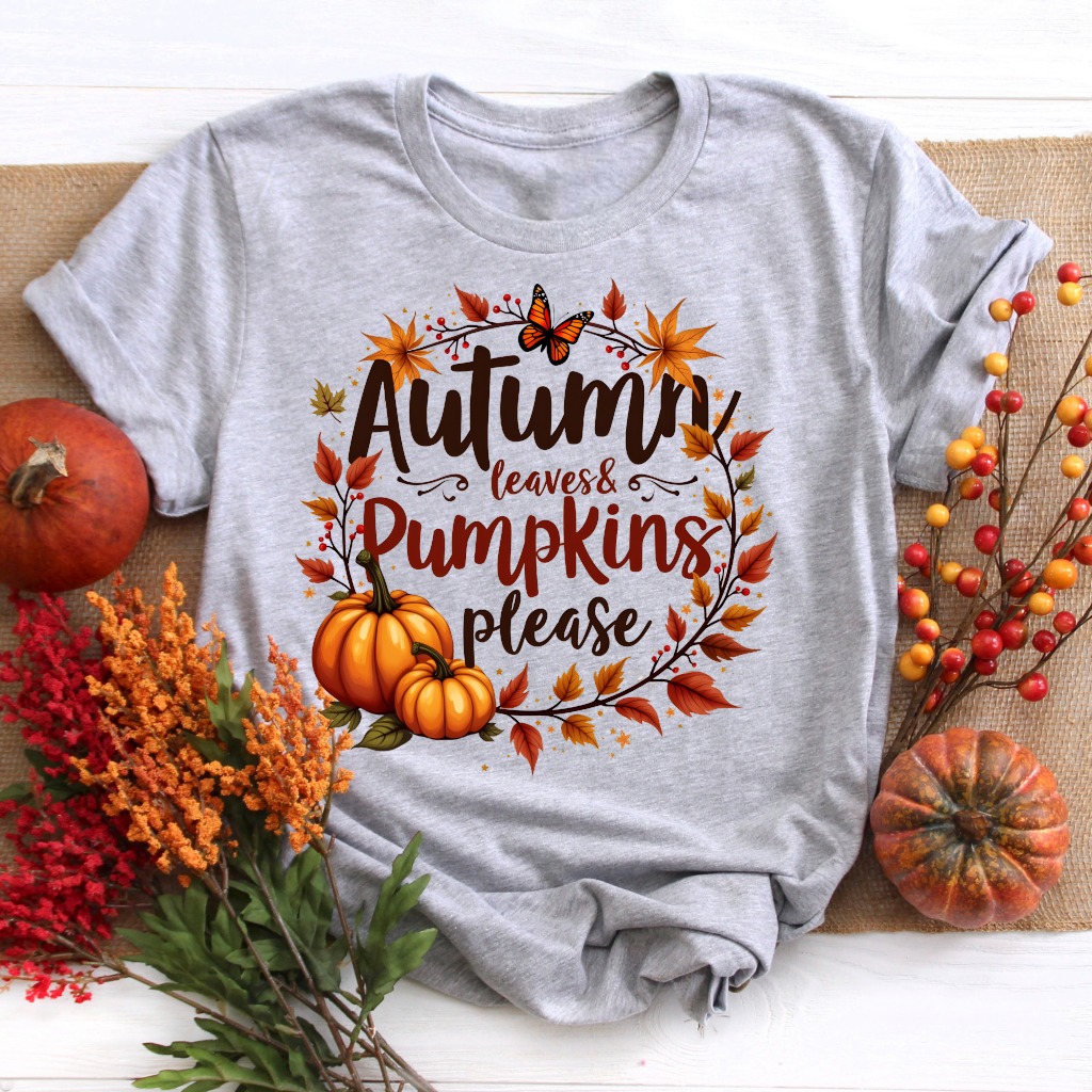 Autumn Leaves & Pumpkin Please Tee