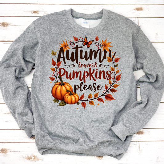 Autumn Leaves & Pumpkin Please Sweatshirt