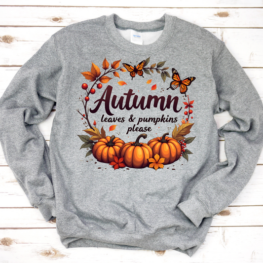 Autumn Leaves & Pumpkin Please Sweatshirt