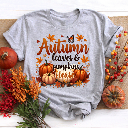 Autumn Leaves & Pumpkin Please Tee