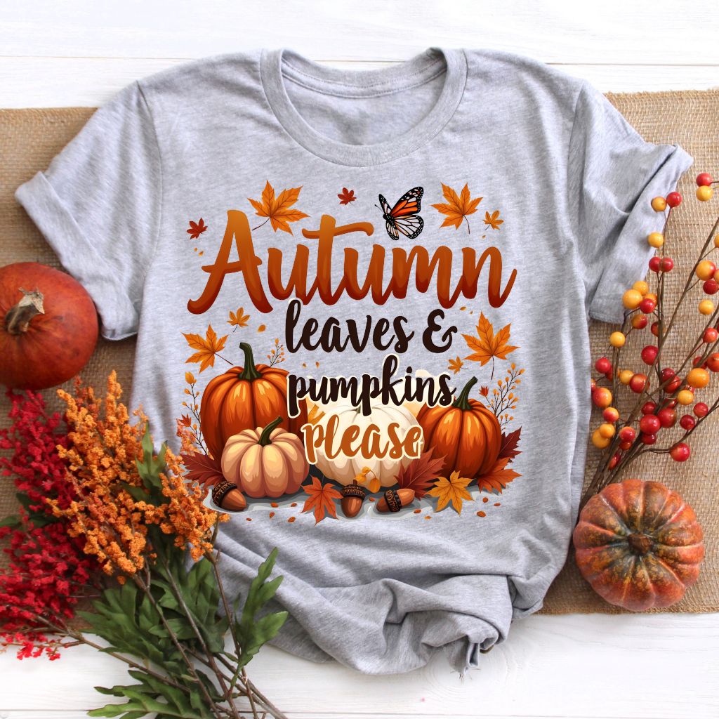 Autumn Leaves & Pumpkin Please Tee