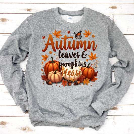 Autumn Leaves & Pumpkin Please Sweatshirt