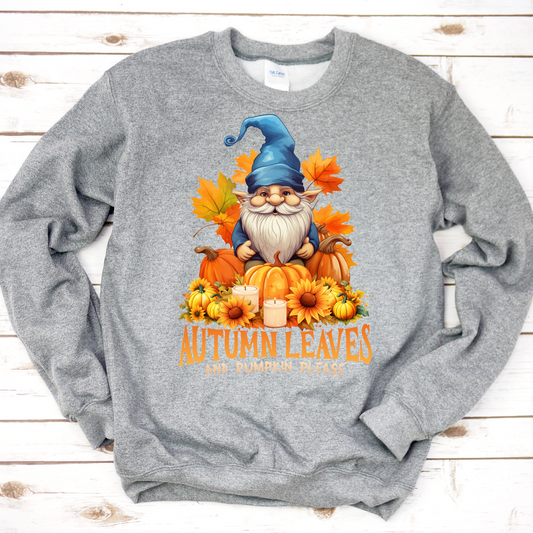 Autumn Leaves & Pumpkin Please Gnome Sweatshirt