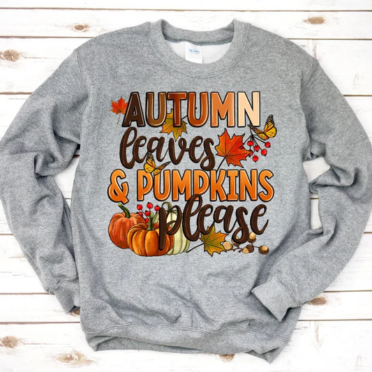 Autumn Leaves & Pumpkin Please Sweatshirt