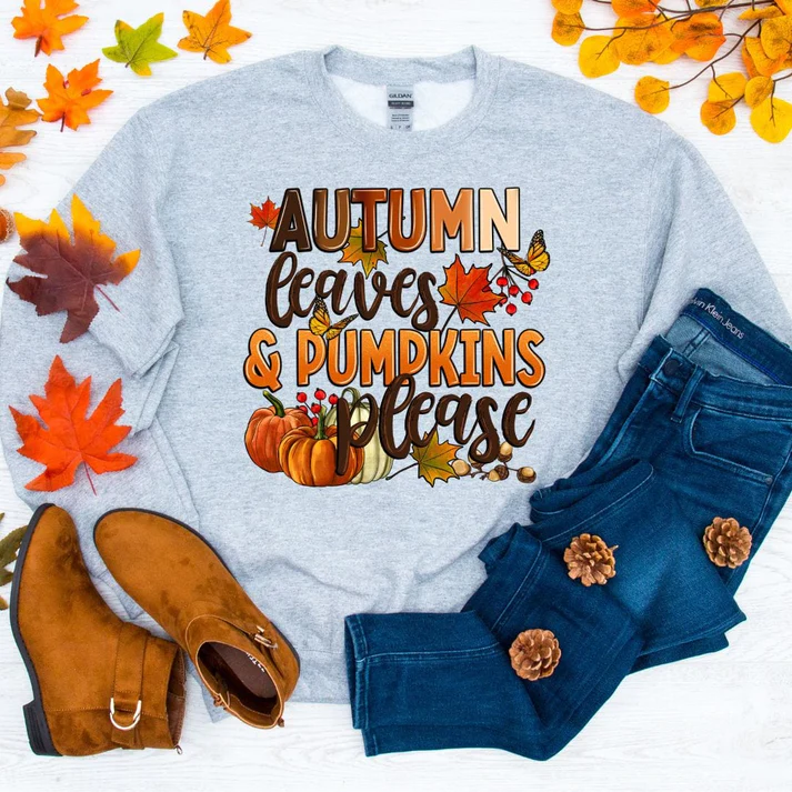 Autumn Leaves & Pumpkin Please Sweatshirt