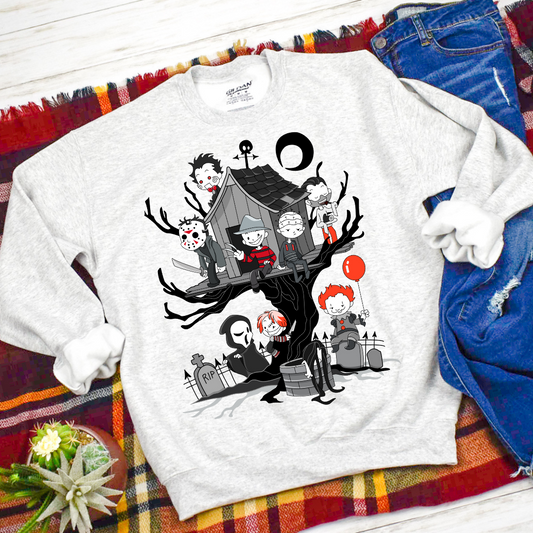 Horror Character Treehouse Sweatshirt