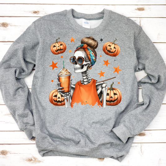 Skeleton Latte Fall Sweatshirt