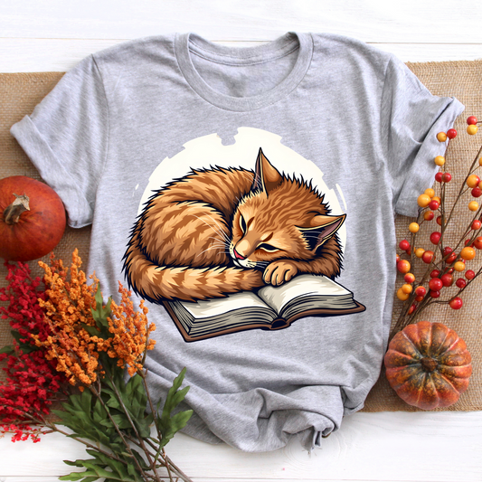 Cozy Reading Cat Tee